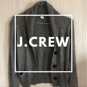 J.CREW Grey Button Up Wool Sweater
